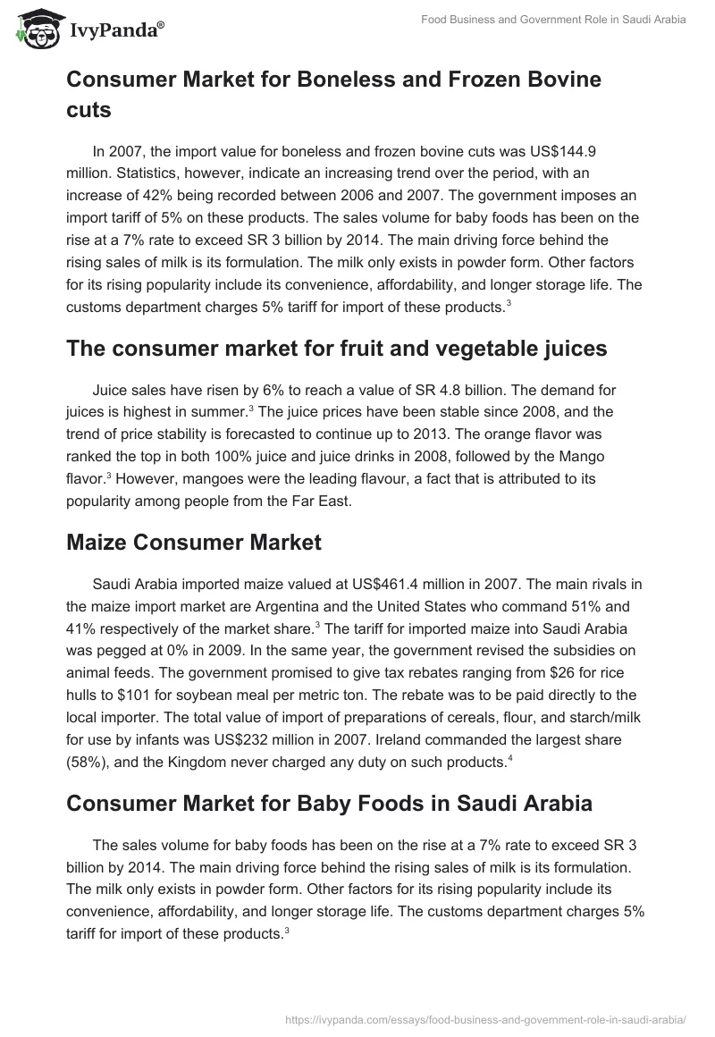 Food Business and Government Role in Saudi Arabia. Page 5