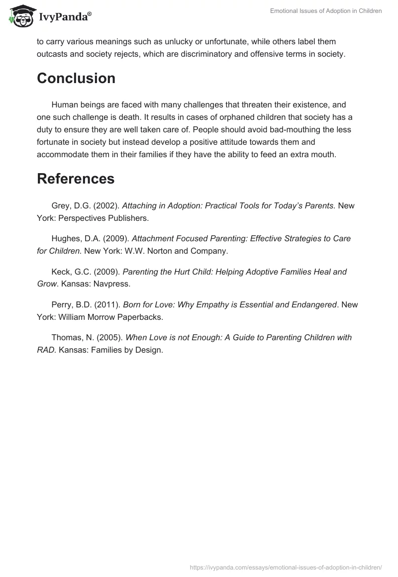 Emotional Issues of Adoption in Children. Page 3