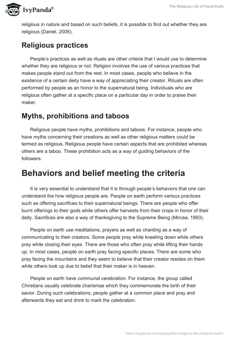 The Religious Life of Planet Earth. Page 2