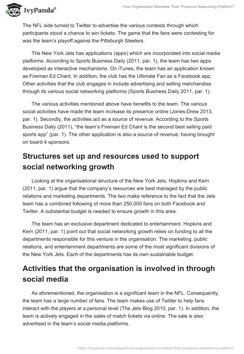 How Organisation Monetise Their Presence Networking Platform?. Page 4