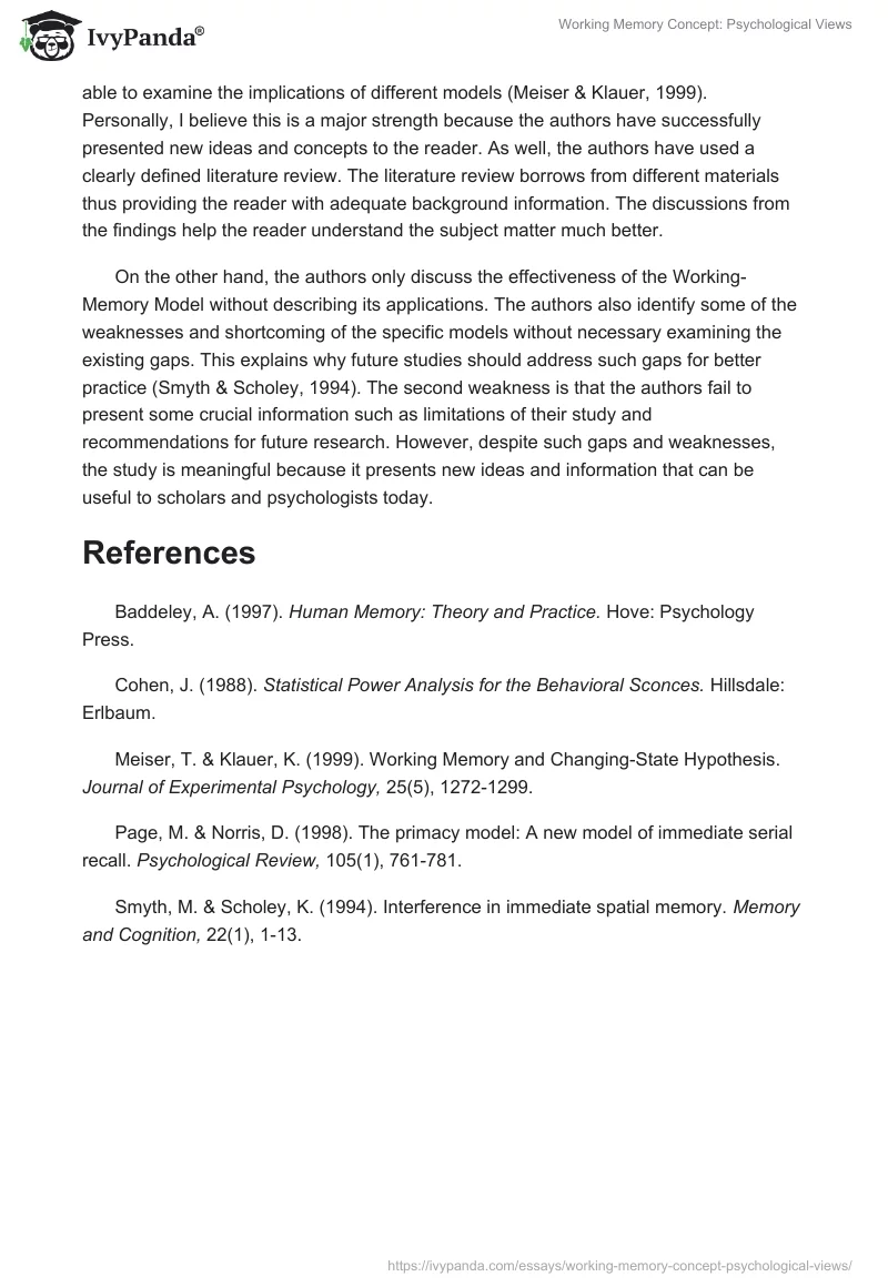 Working Memory Concept: Psychological Views. Page 3