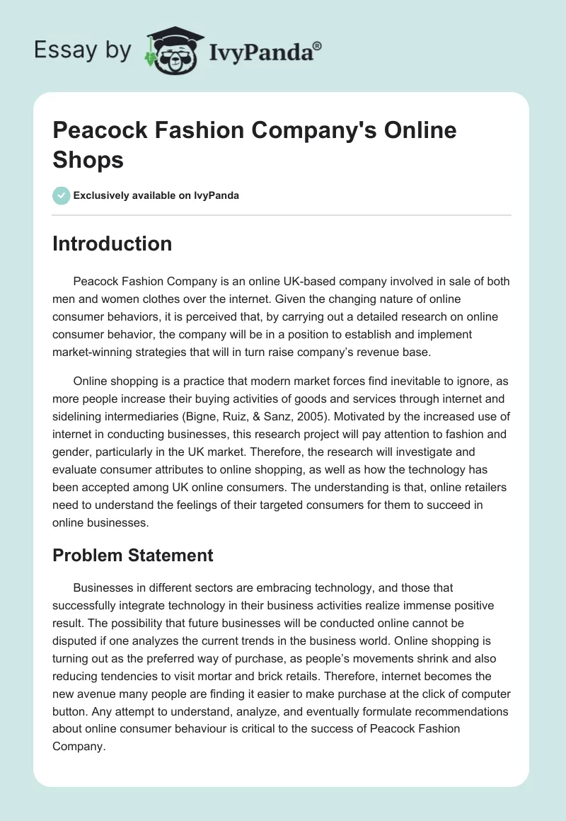 Peacock Fashion Company's Online Shops. Page 1