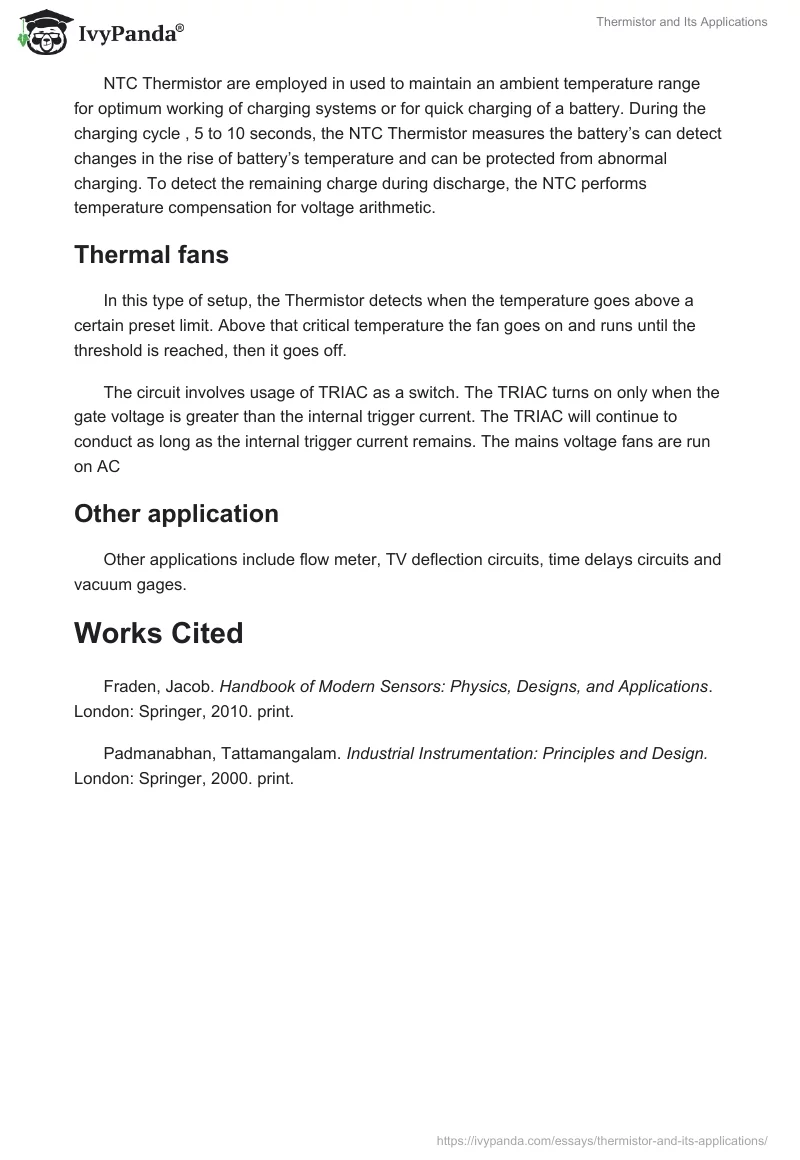 Thermistor and Its Applications. Page 3