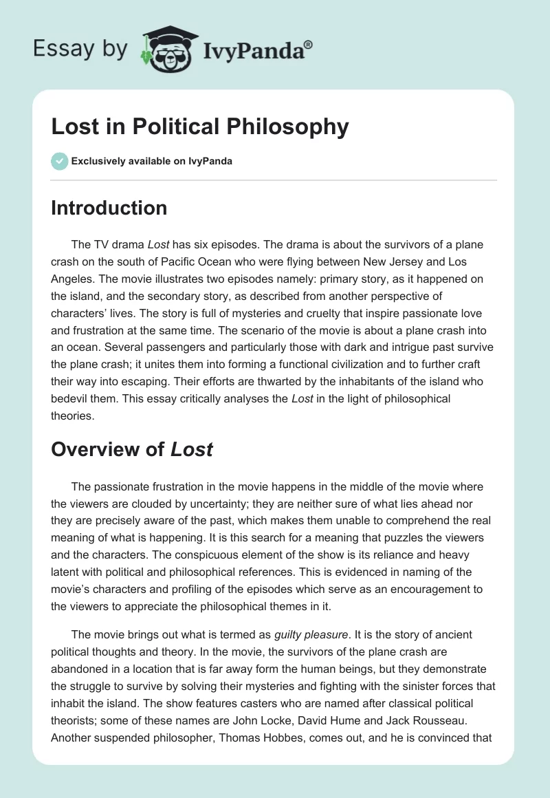 Lost in Political Philosophy. Page 1
