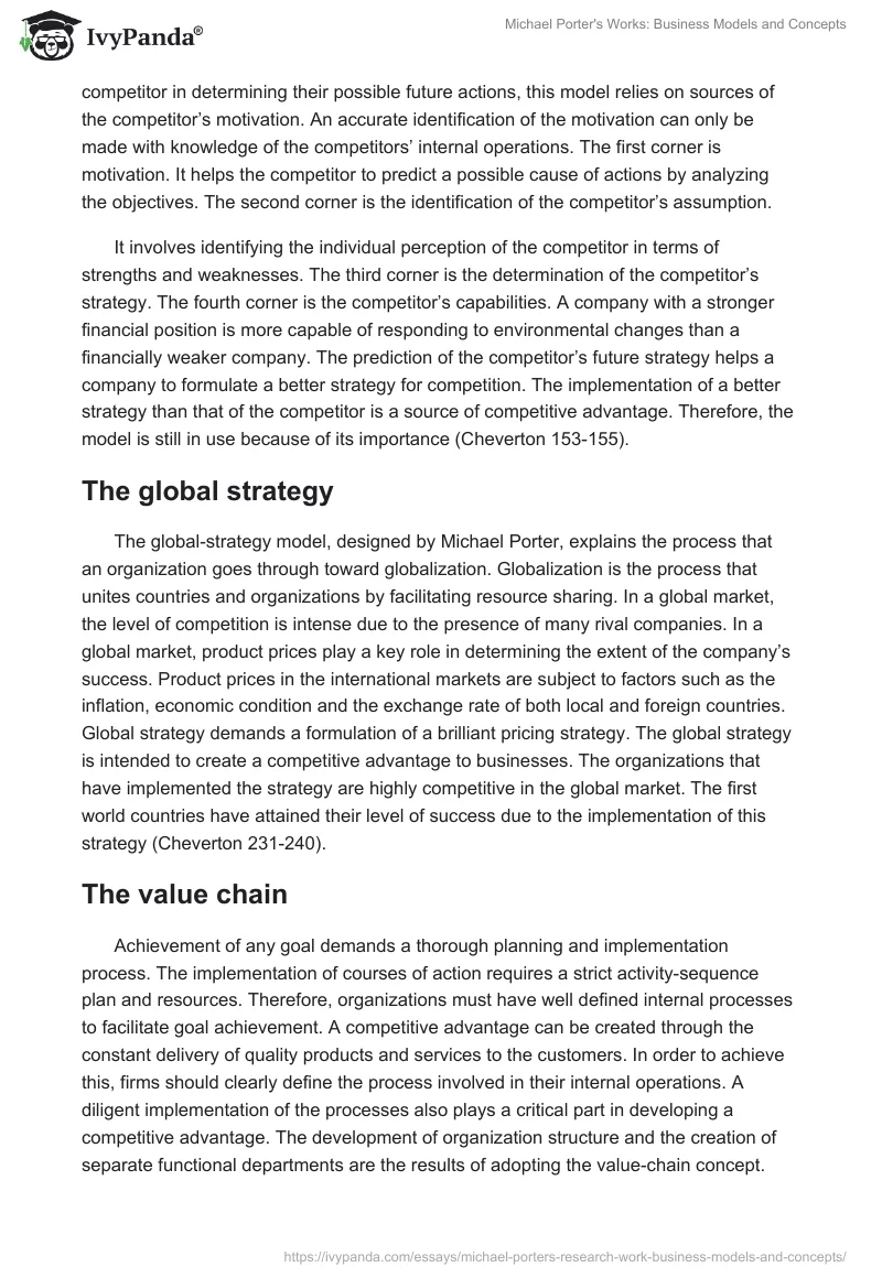 Michael Porter's Works: Business Models and Concepts. Page 3
