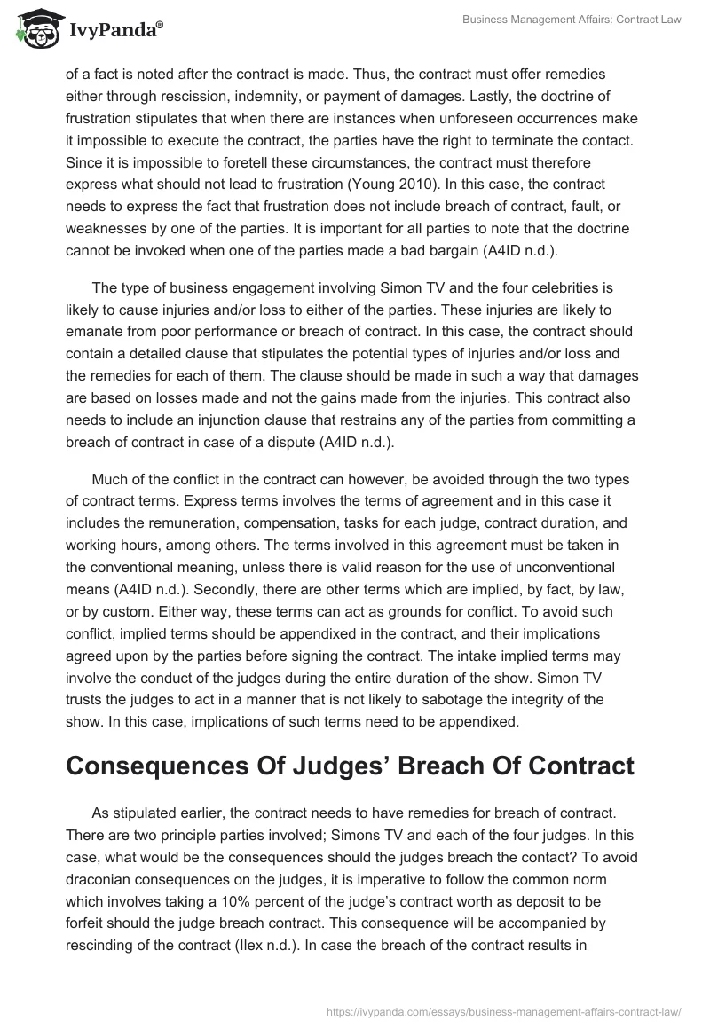 Business Management Affairs: Contract Law. Page 3
