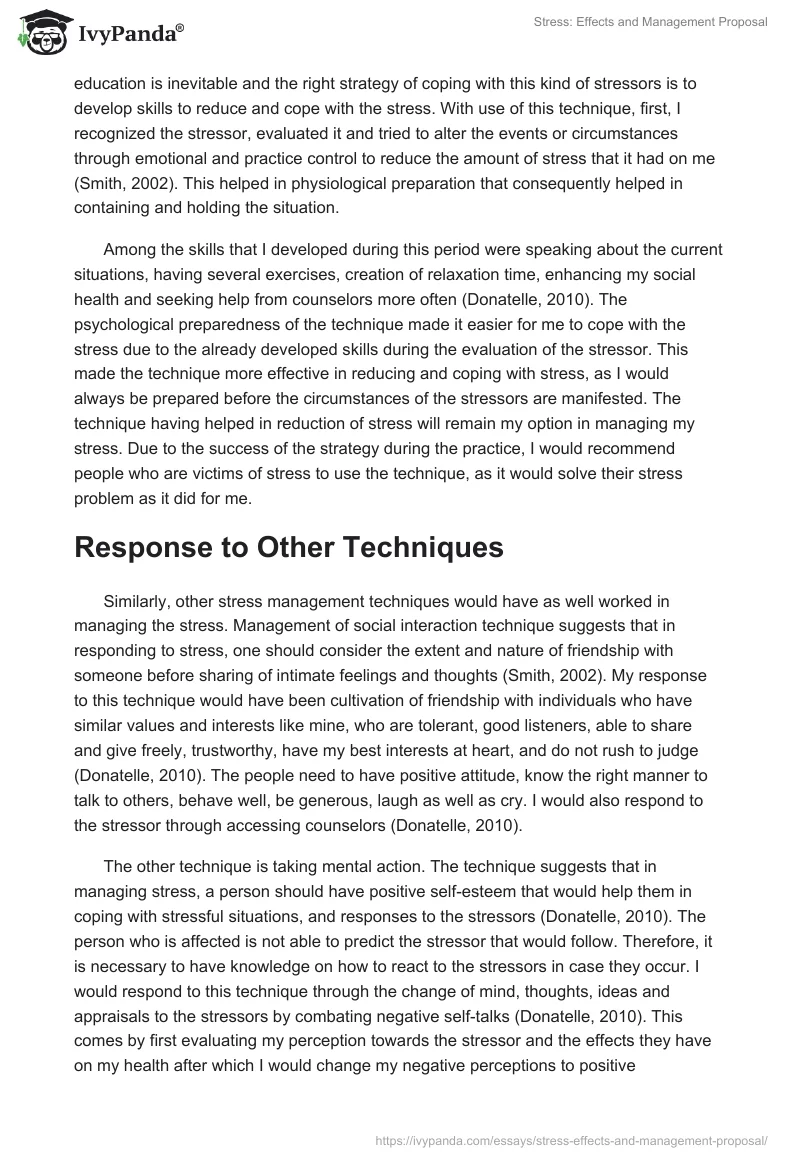 Stress: Effects and Management Proposal. Page 2