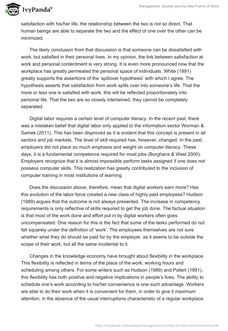 Management, Society and the New Forms of Work. Page 4