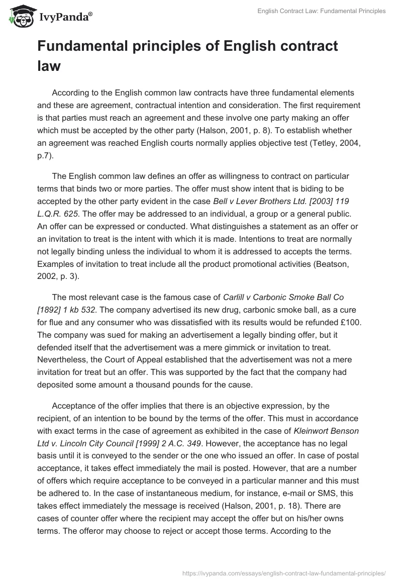 English Contract Law: Fundamental Principles. Page 2