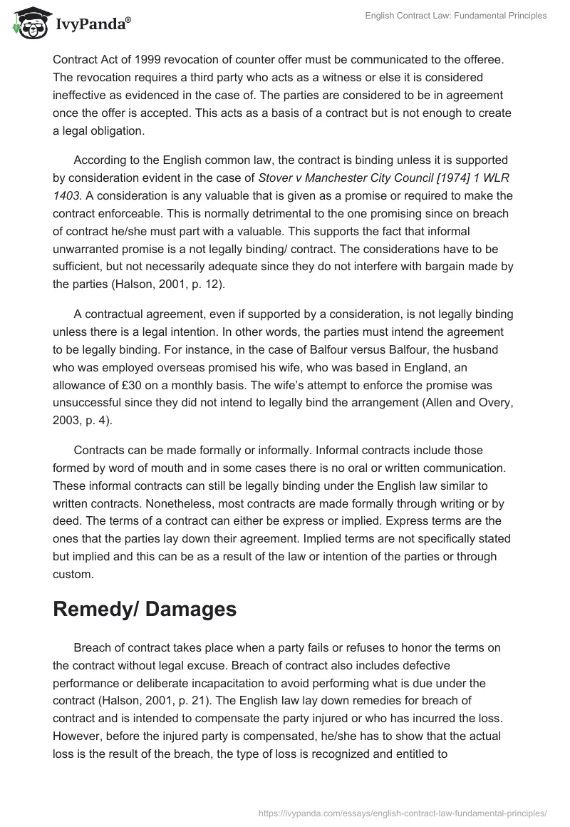 English Contract Law: Fundamental Principles. Page 3