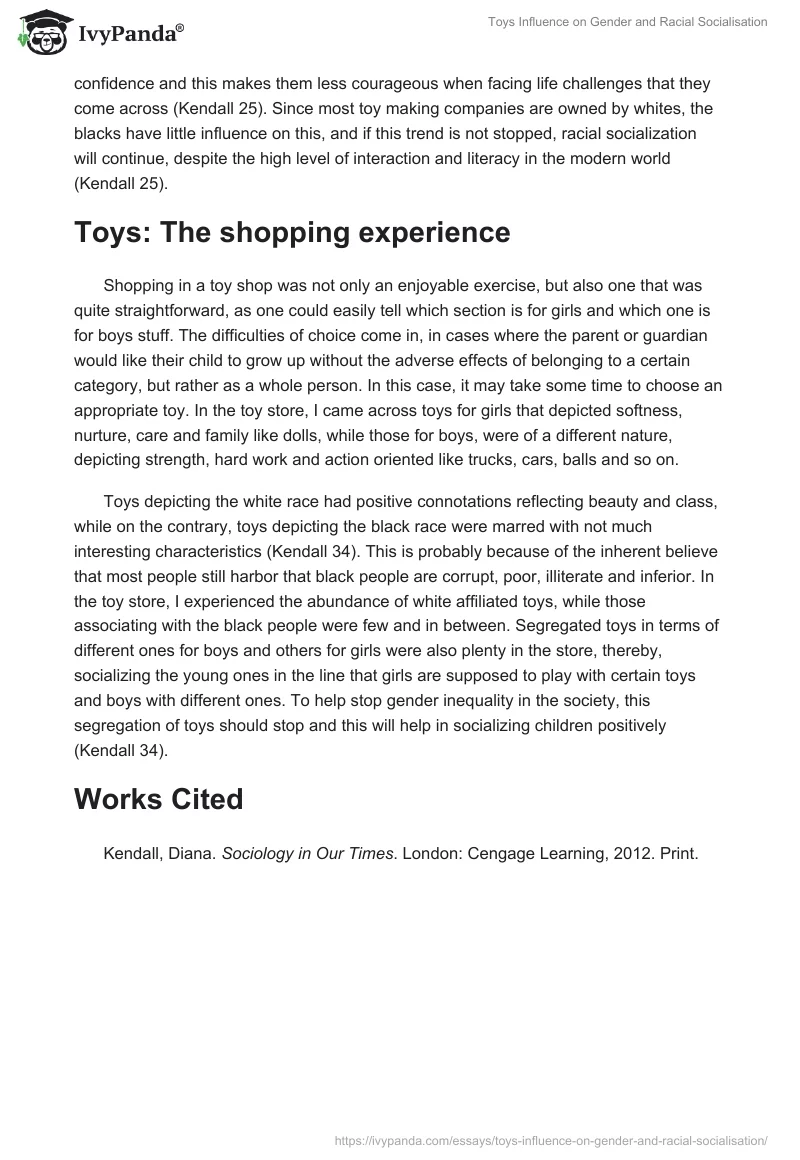 Toys Influence on Gender and Racial Socialisation. Page 3