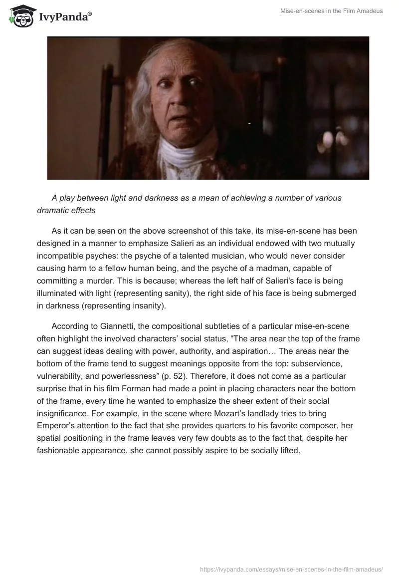 Mise-en-scenes in the Film "Amadeus". Page 5