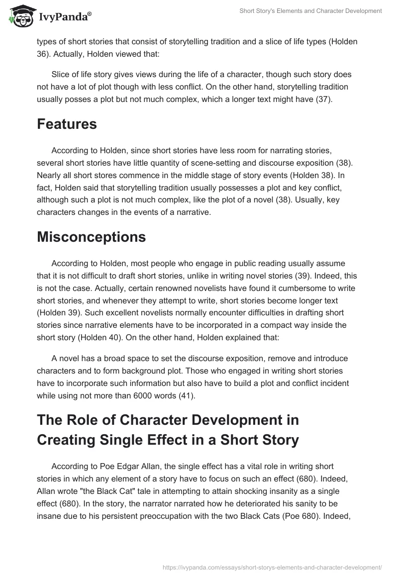 Short Story's Elements and Character Development. Page 2