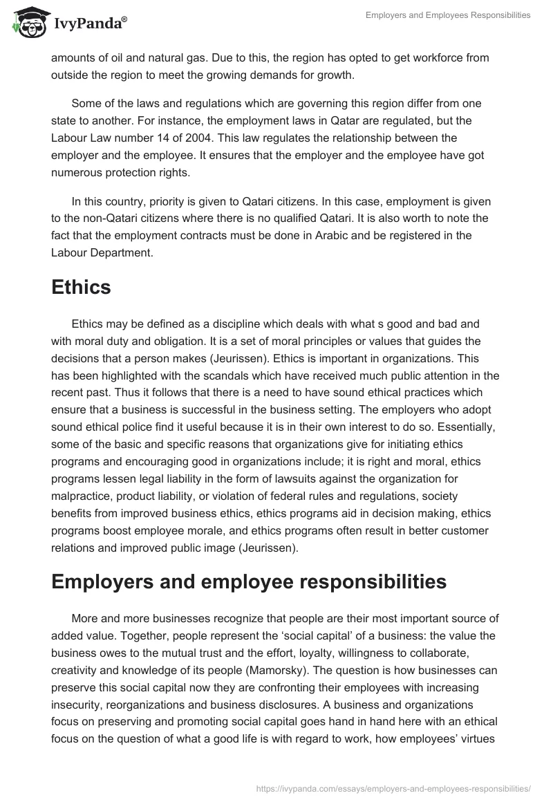 Employers and Employees Responsibilities. Page 2