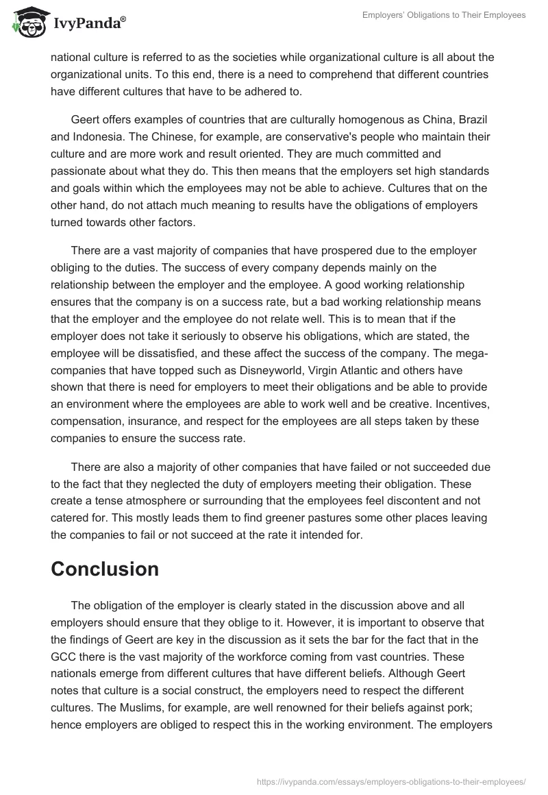 Employers’ Obligations to Their Employees. Page 2