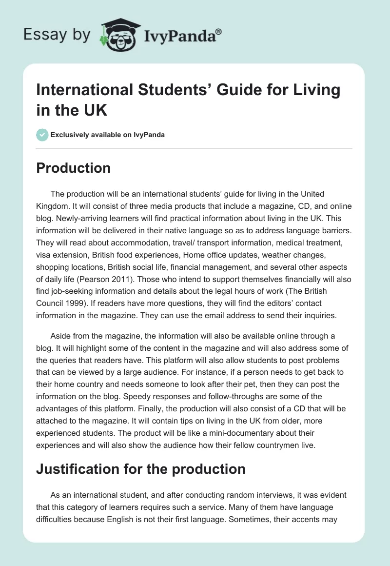International Students’ Guide for Living in the UK. Page 1