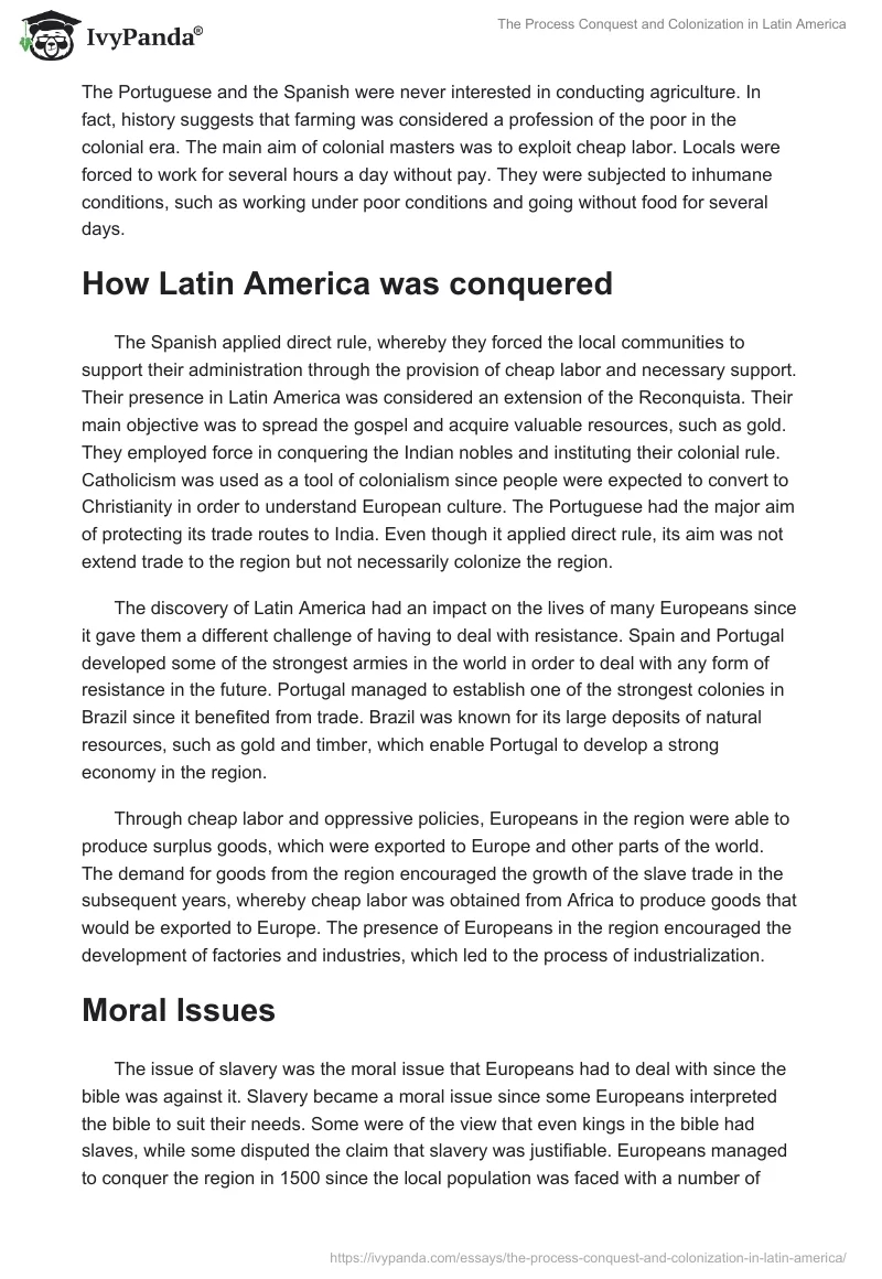 The Process Conquest and Colonization in Latin America. Page 3