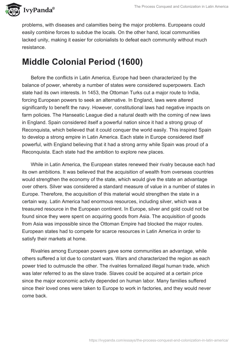 The Process Conquest and Colonization in Latin America. Page 4