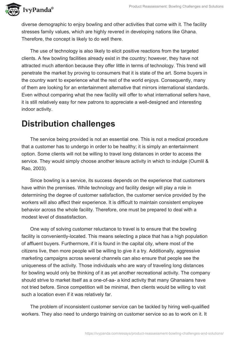 Product Reassessment: Bowling Challenges and Solutions. Page 4