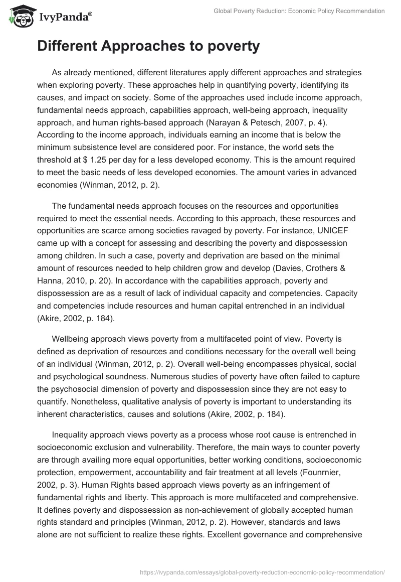 Global Poverty Reduction: Economic Policy Recommendation. Page 2