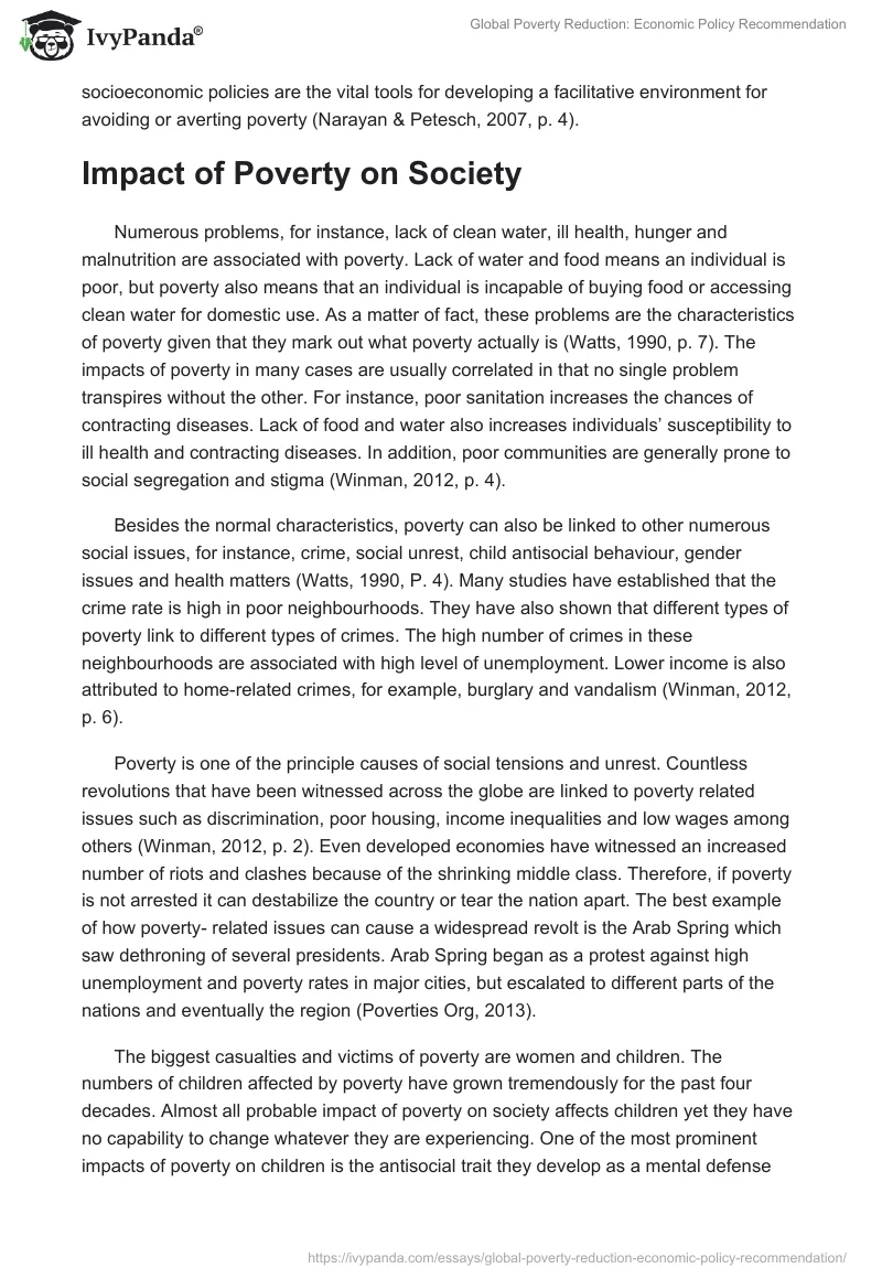 Global Poverty Reduction: Economic Policy Recommendation. Page 3