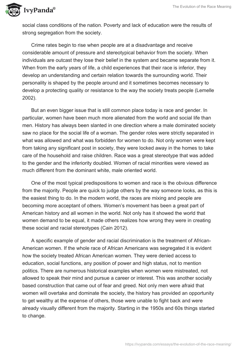 The Evolution of the Race Meaning. Page 3