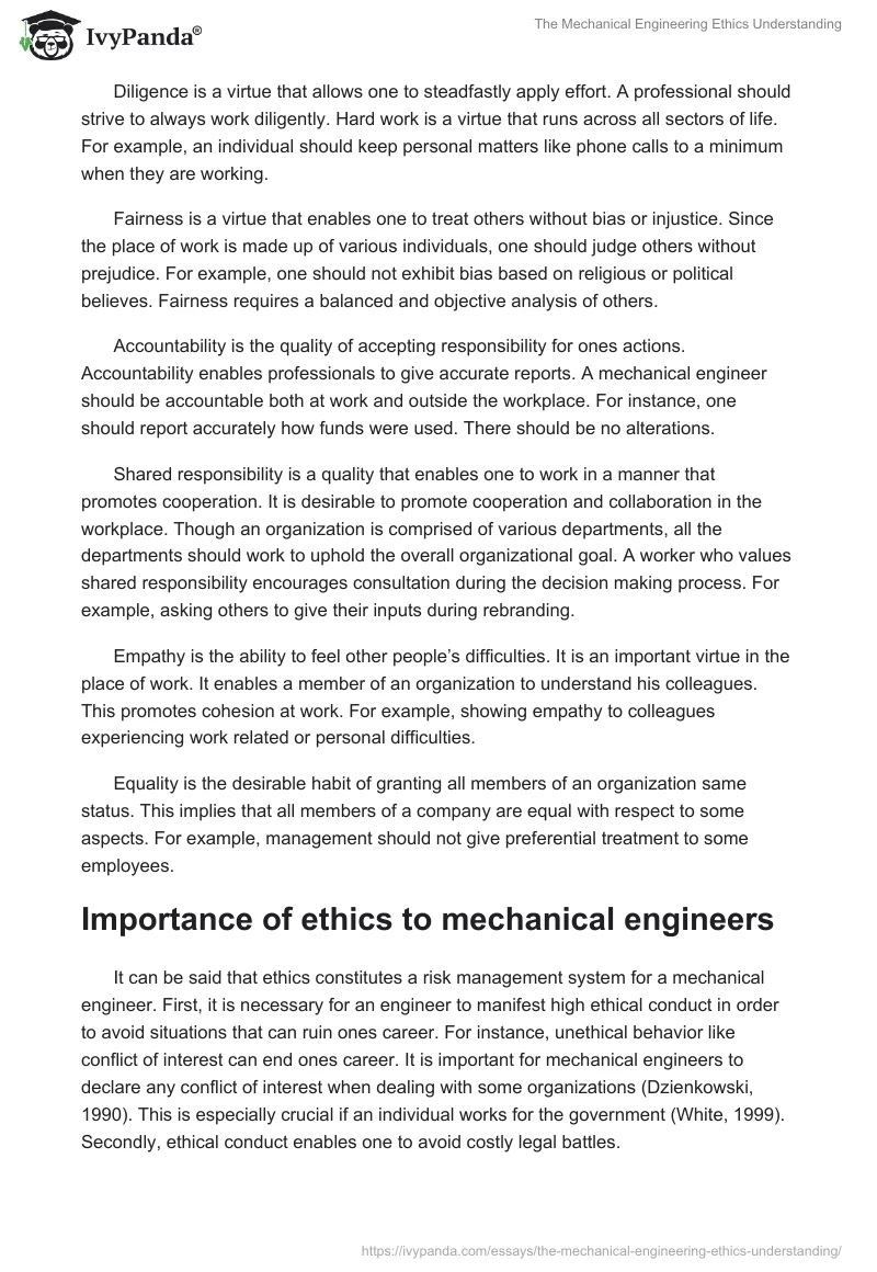 The Mechanical Engineering Ethics Understanding. Page 2