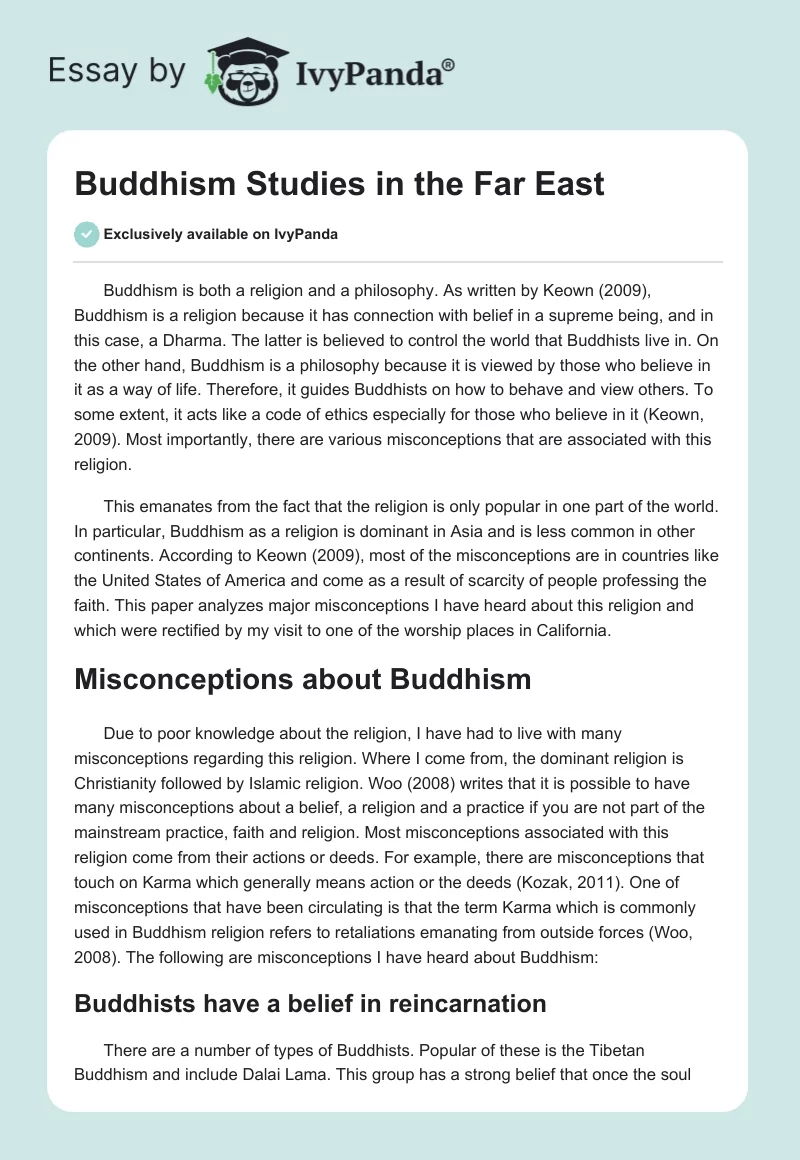 Buddhism Studies in the Far East. Page 1