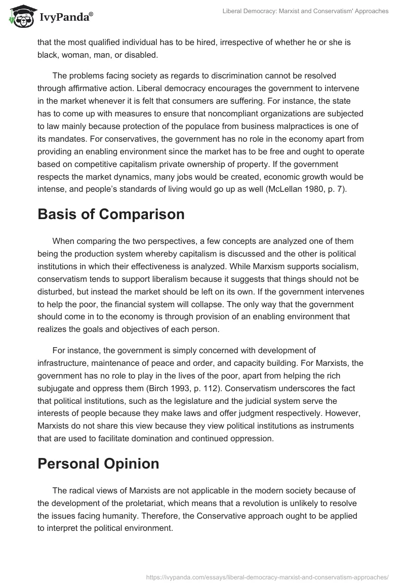 Liberal Democracy: Marxist and Conservatism' Approaches. Page 4