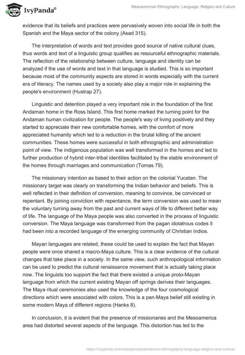 Mesoamerican Ethnography: Language, Religion and Culture. Page 2