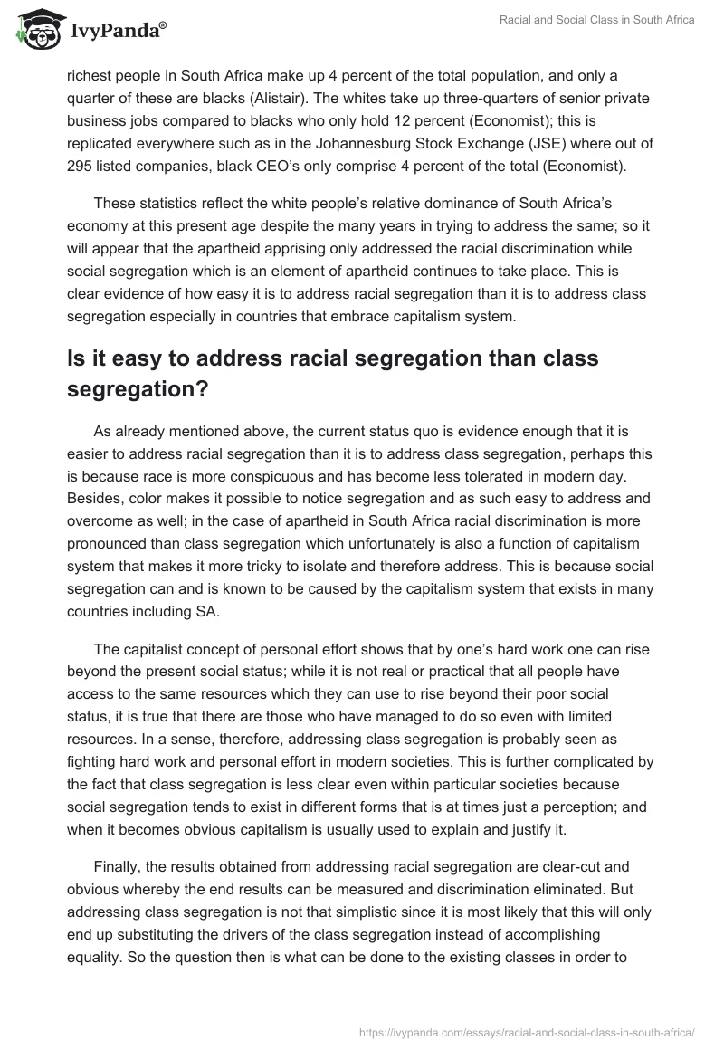 Racial and Social Class in South Africa. Page 3