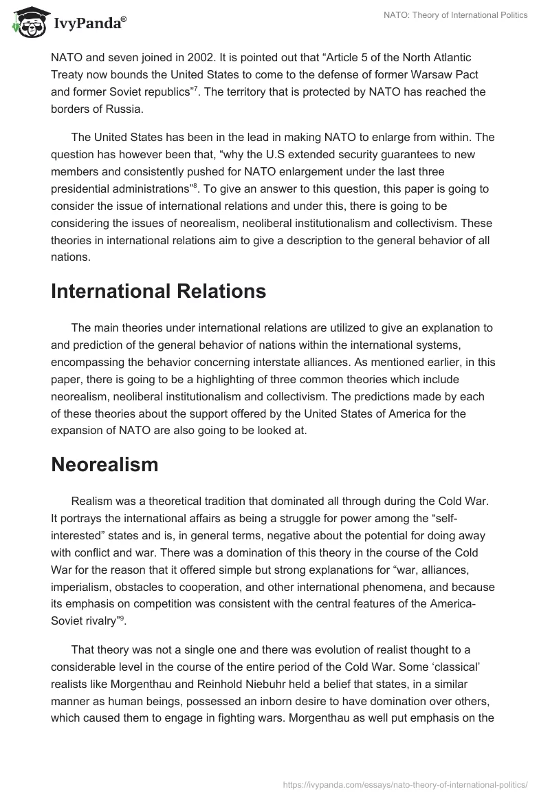 NATO: Theory of International Politics. Page 2