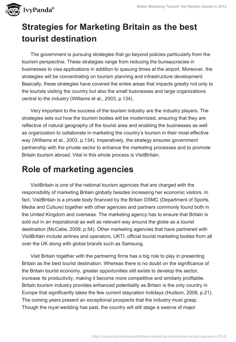 Britain Marketing Tourism: the Olympic Games in 2012. Page 2