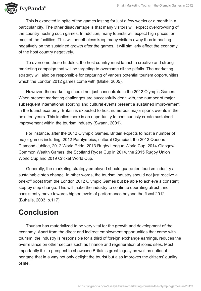 Britain Marketing Tourism: the Olympic Games in 2012. Page 5