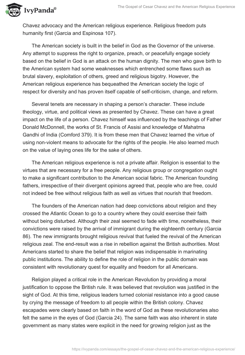 The Gospel of Cesar Chavez and the American Religious Experience. Page 2