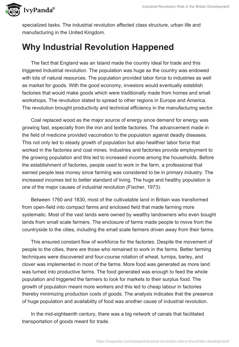 Industrial Revolution Role in the Britain Development. Page 2