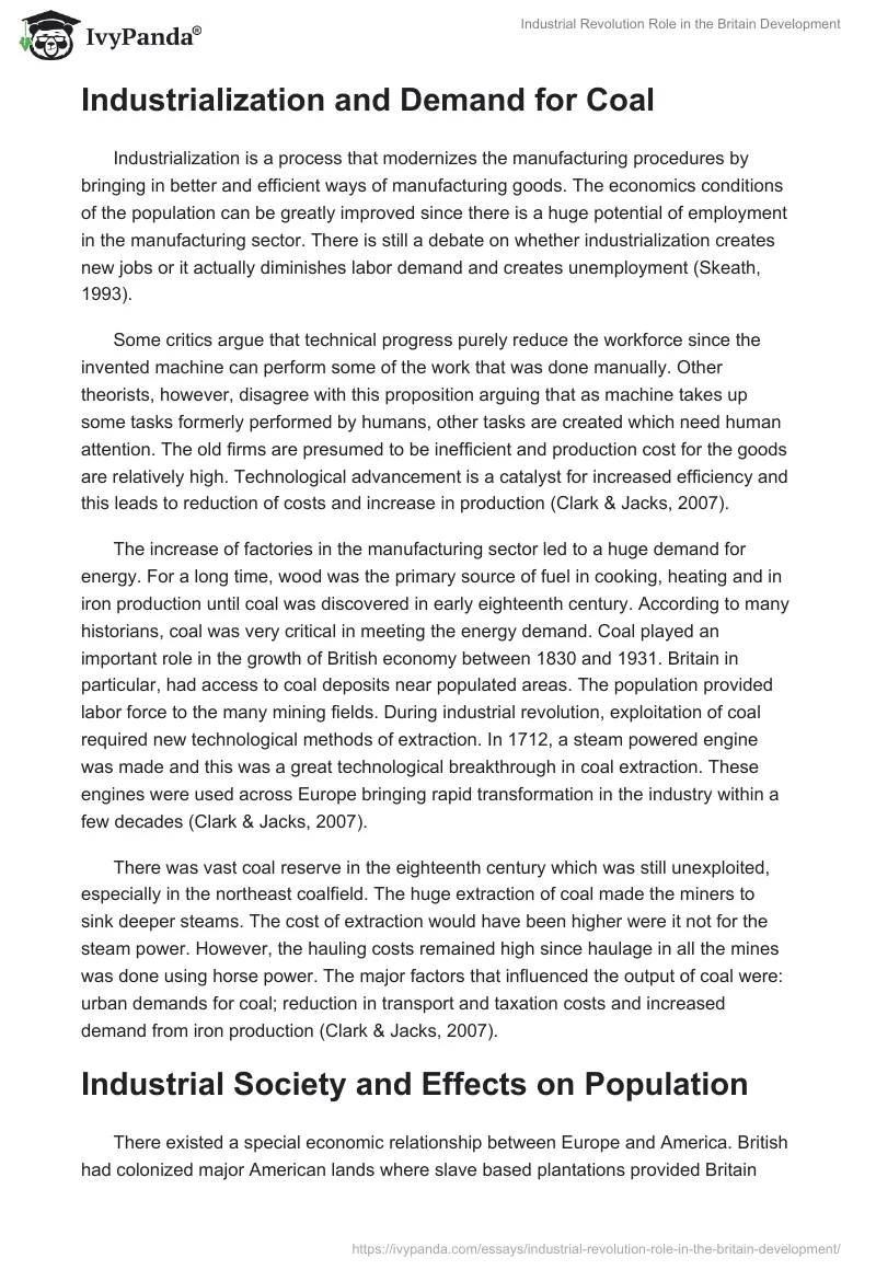 Industrial Revolution Role in the Britain Development. Page 3