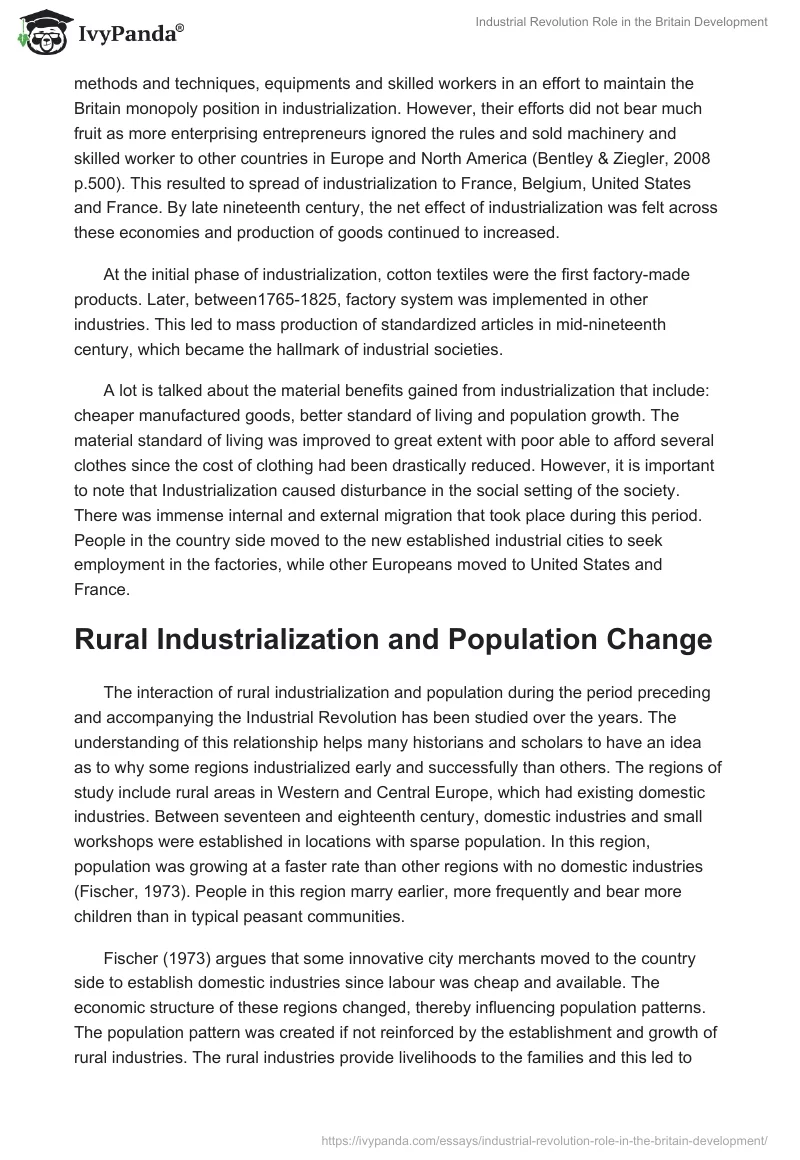 Industrial Revolution Role in the Britain Development. Page 5