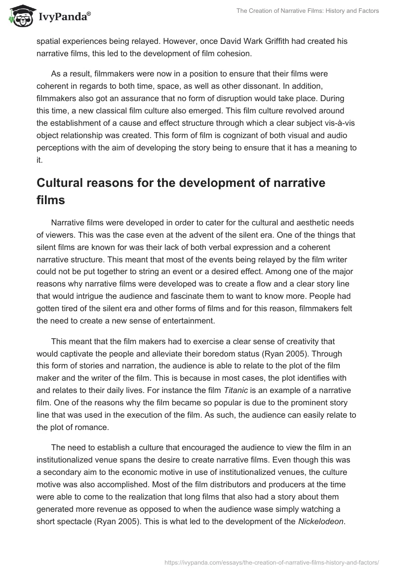 The Creation of Narrative Films: History and Factors. Page 3