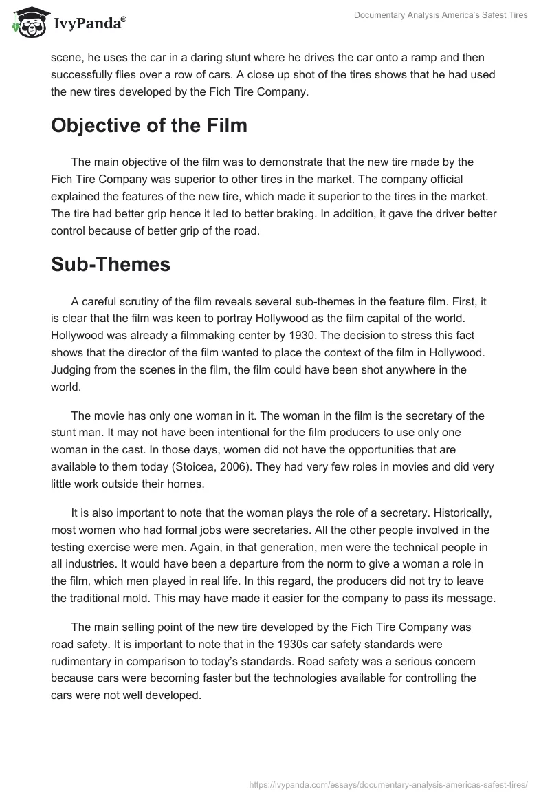 Documentary Analysis "America’s Safest Tires". Page 2