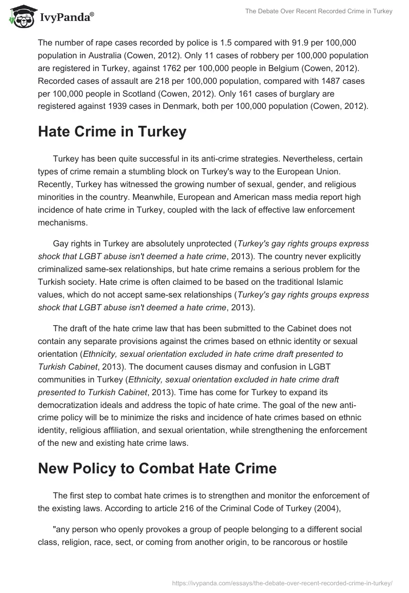 The Debate Over Recent Recorded Crime in Turkey. Page 2