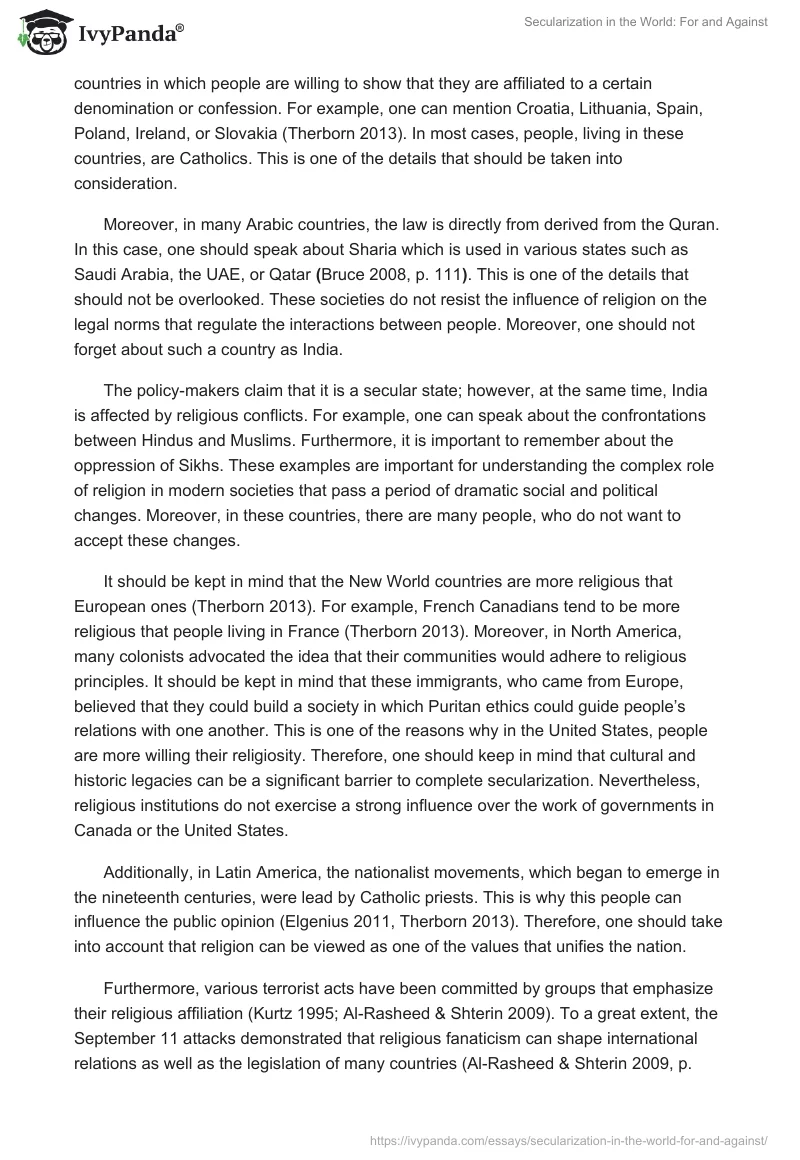 Secularization in the World: For and Against. Page 3