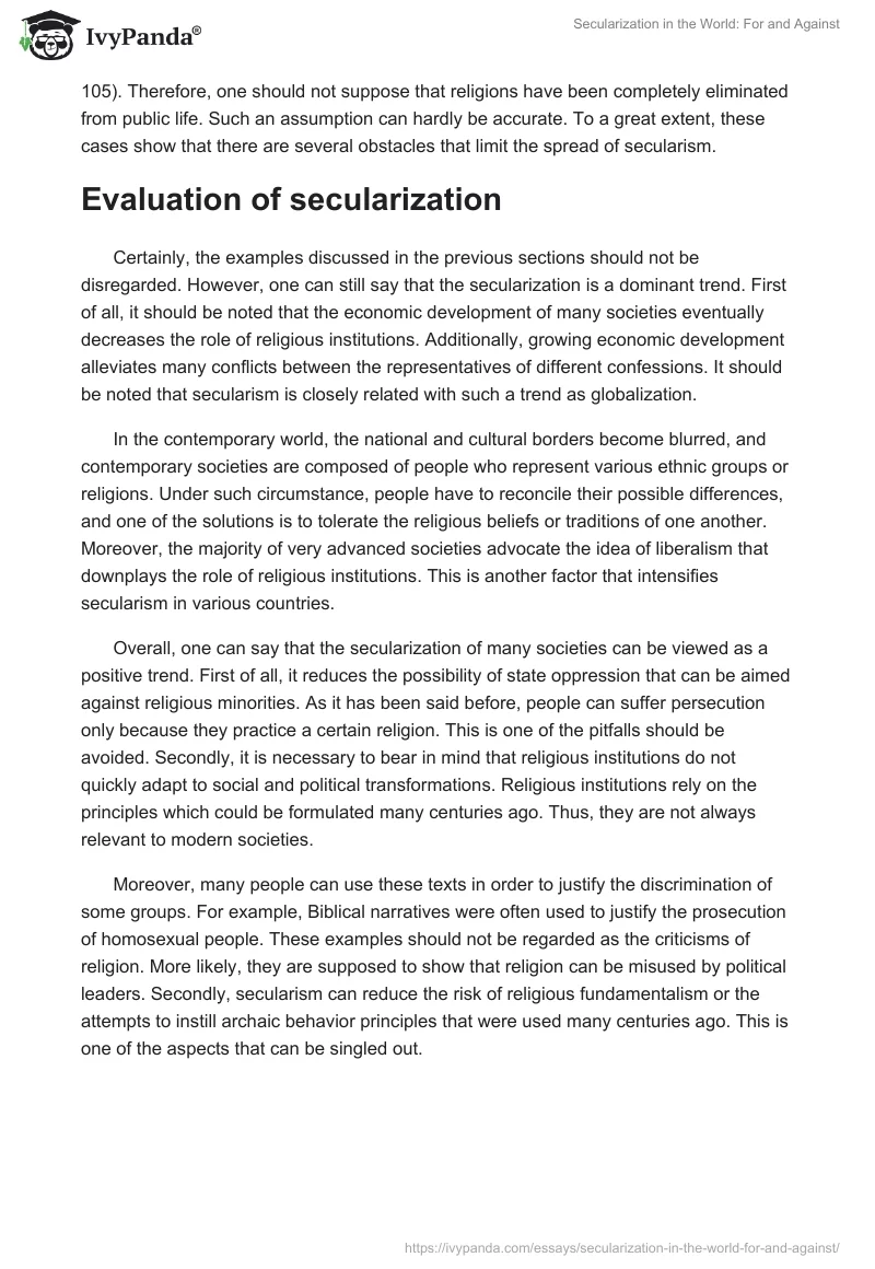 Secularization in the World: For and Against. Page 4