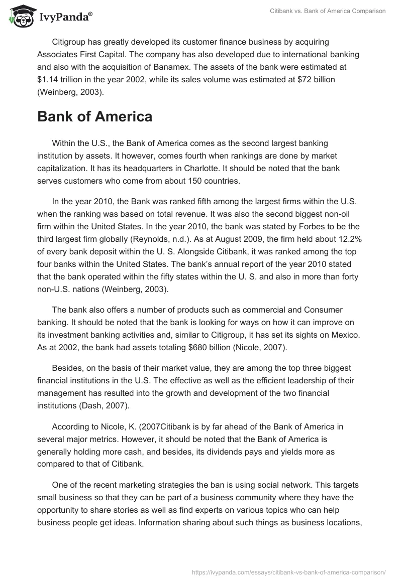 Citibank vs. Bank of America Comparison. Page 2