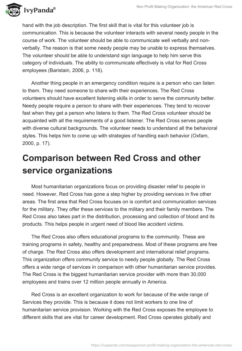 Non Profit Making Organization: the American Red Cross. Page 2