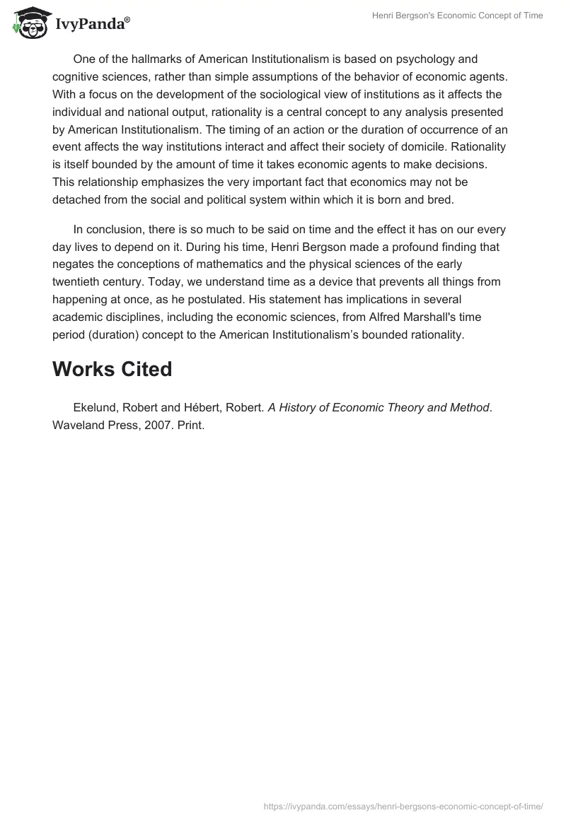 Henri Bergson's Economic Concept of Time. Page 2