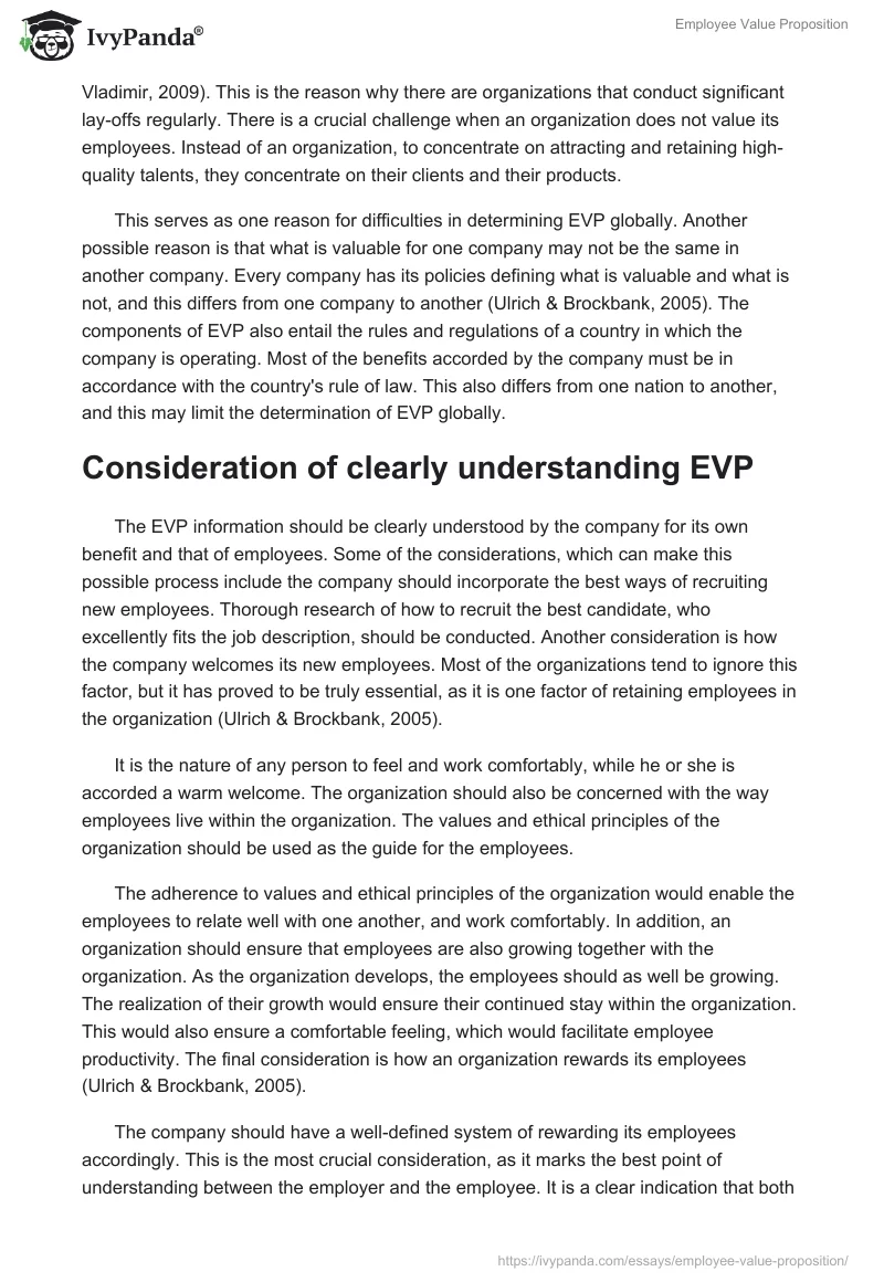 Employee Value Proposition. Page 2