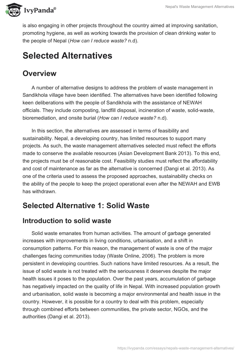Nepal's Waste Management Alternatives. Page 5
