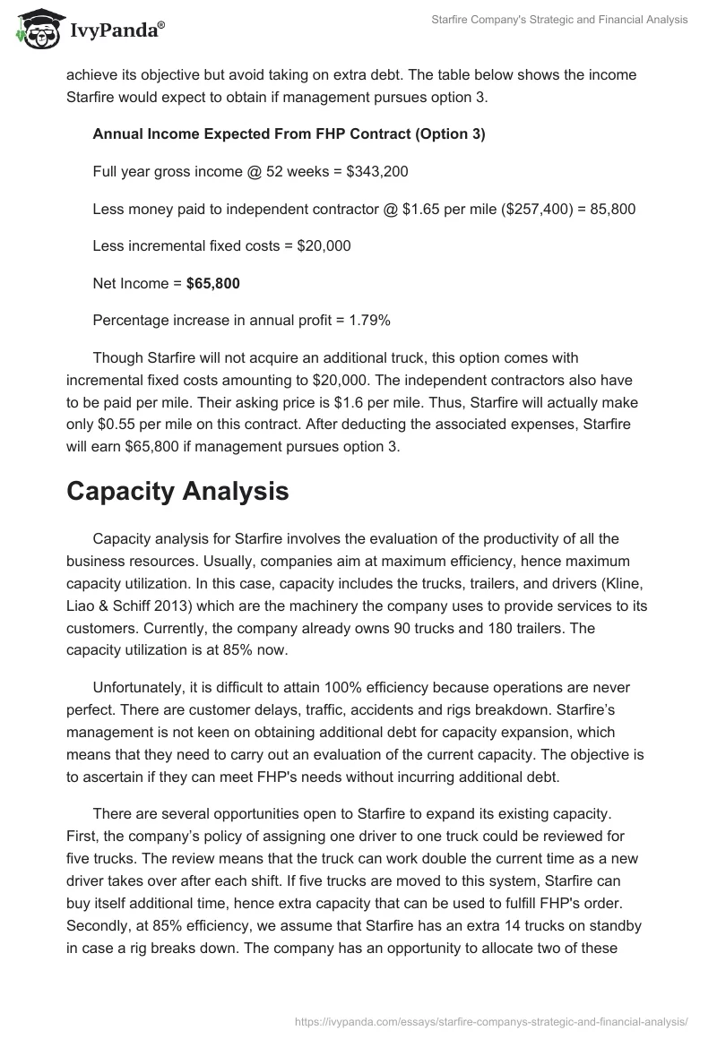 Starfire Company's Strategic and Financial Analysis. Page 3