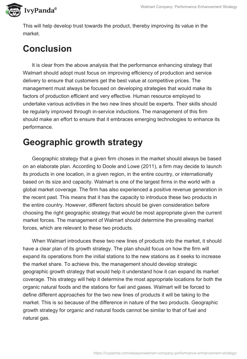 Walmart Company: Performance Enhancement Strategy. Page 4
